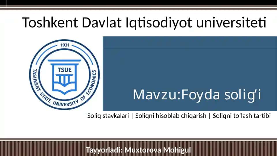 Foyda solig’i