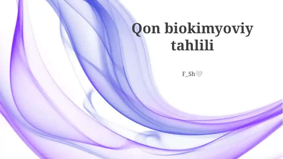 Qon biokimyoviy tahlili