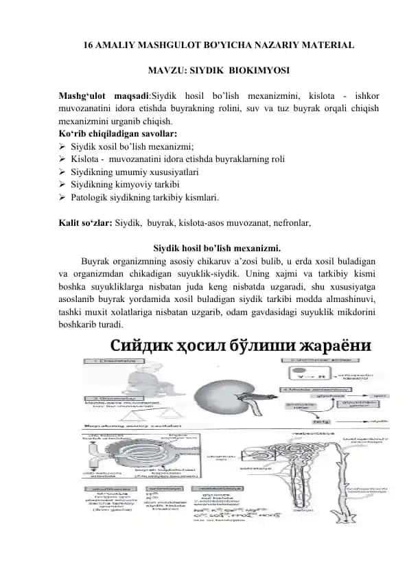AMALIY MASHGULOT BO'YICHA NAZARIY MATERIAL
