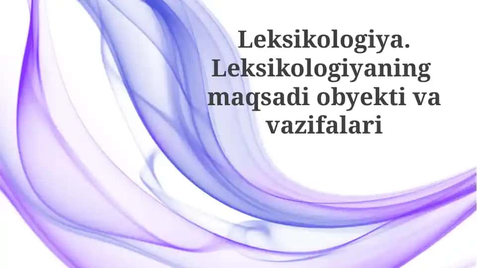 Leksikologiya