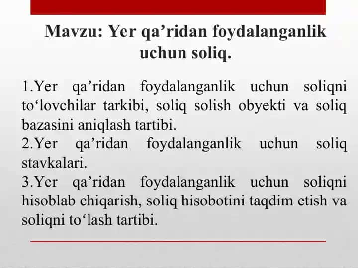 Yer qa’ridan foydalanganlik uchun soliq
