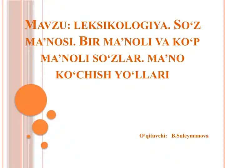 Leksikologiya