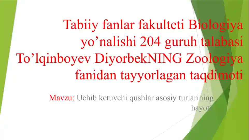 Zoologiya fan taqdimoti