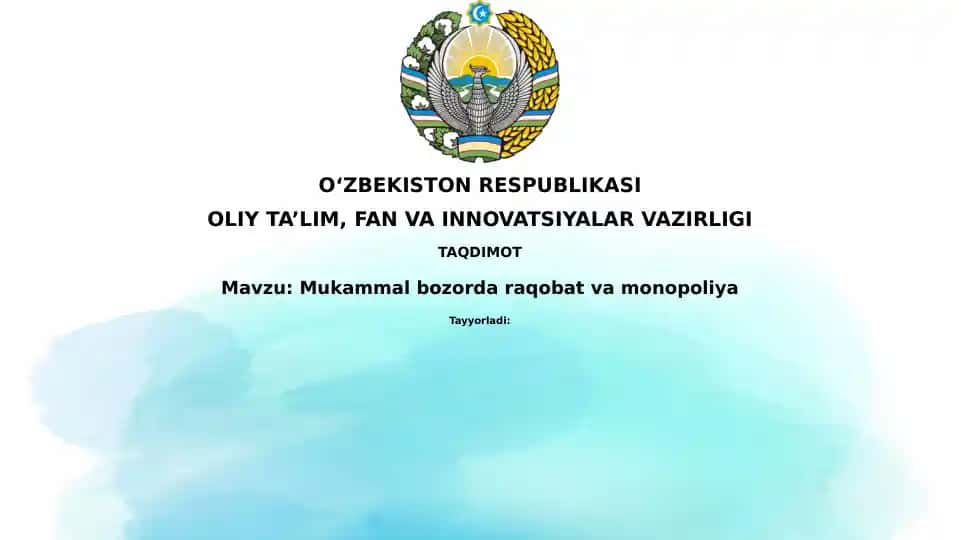 Mukammal raqobat va monopoliya