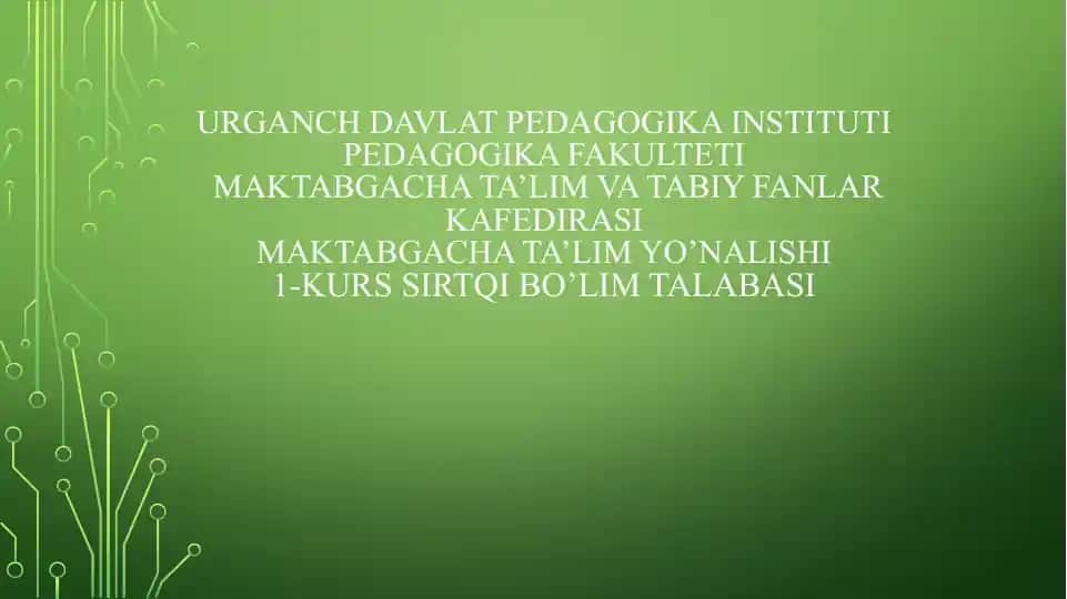 Bolaning rivojlanish xaritasi