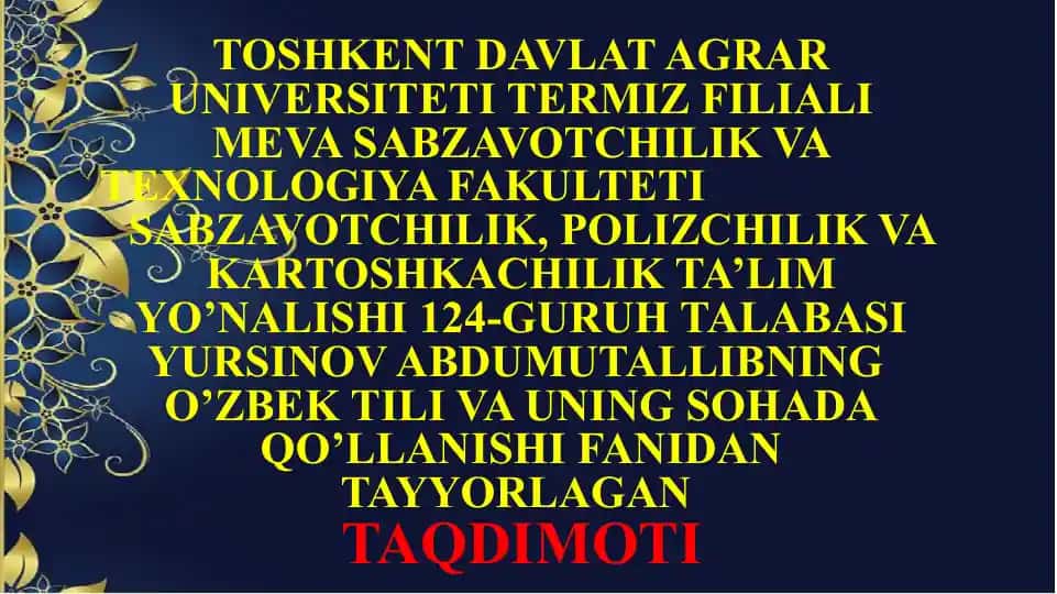 O`zbek tilining asosiy imlo qoidalari