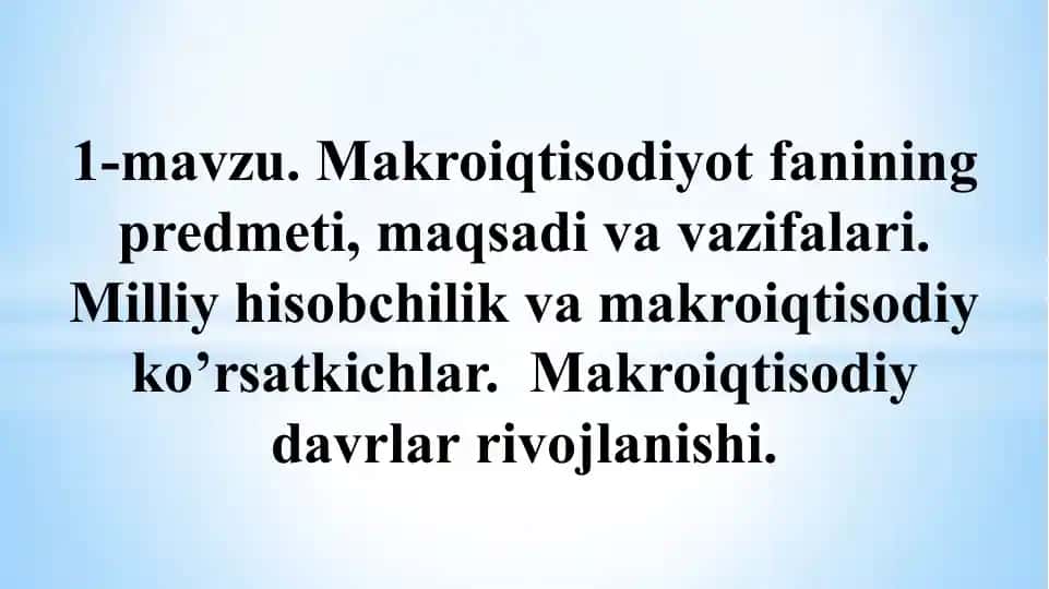 Makroiqtisodiyot