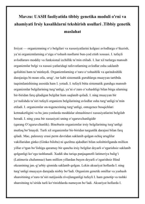 Tibbiy genetika moduli