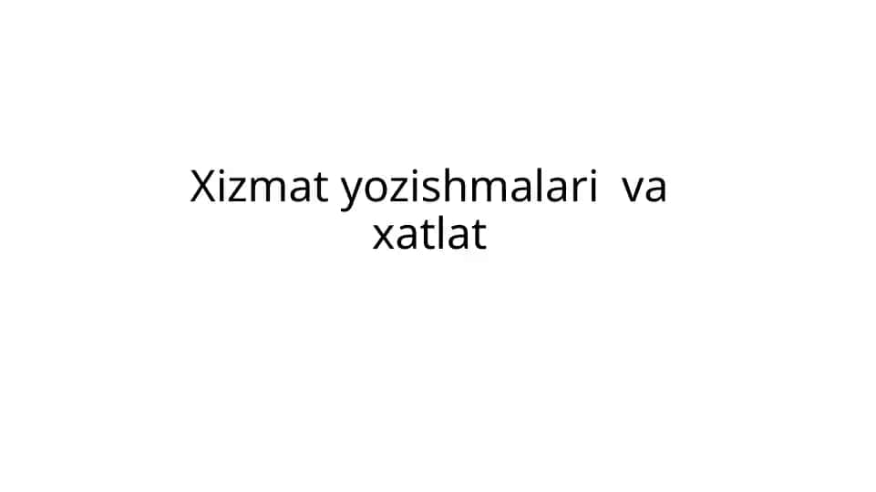 Xizmat Yozishmalari