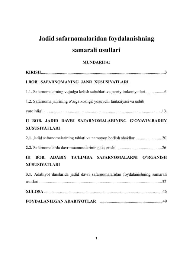 Jadid safarnomalari va ulardan foydalanishning samarali usullari