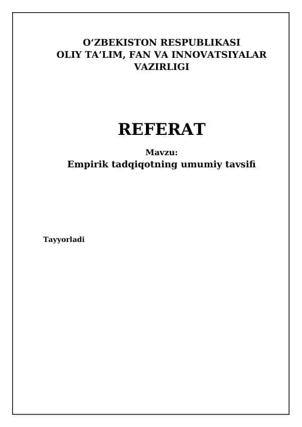 Empirik tadqiqotlar