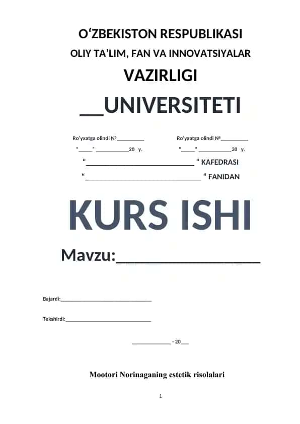 Mootori Norinaganing estetik risolalari