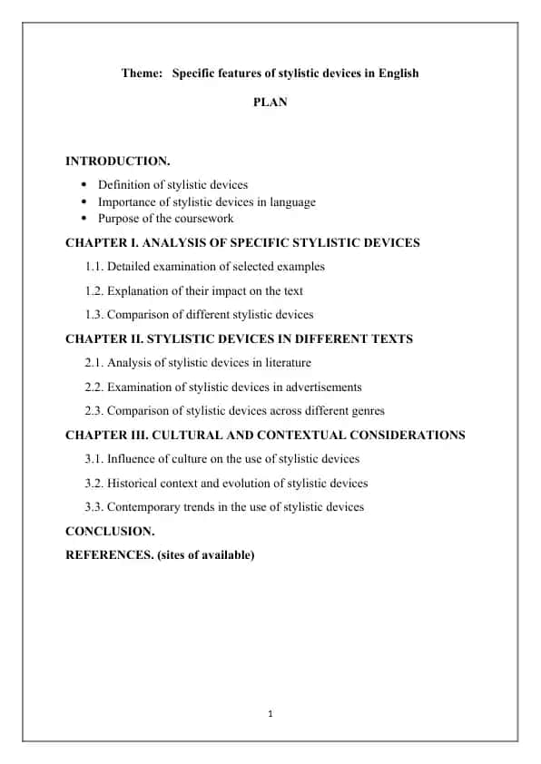 Specific features of stylistic devices in English