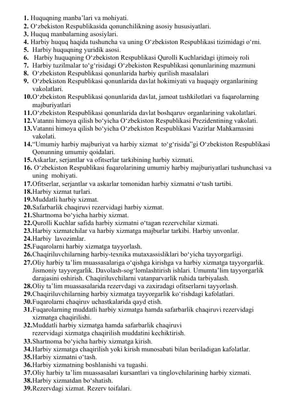 Harbiy huquqning asosiy tushunchalari