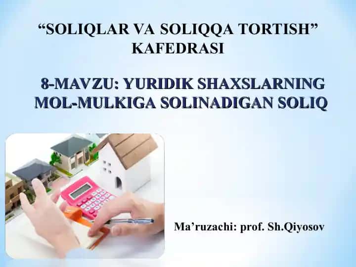 Yuridik shaxslarning mol-mulkiga solinadigan soliq