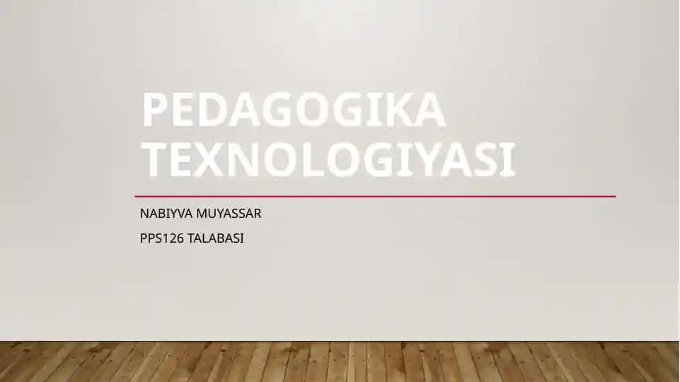 Pedagogikatexnologiyasi