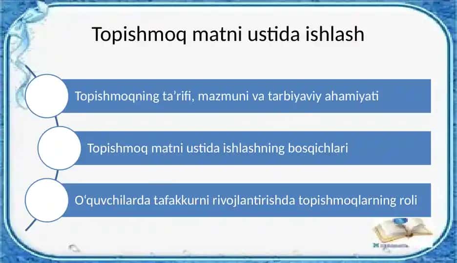 Topishmoq matni ustida ishlash