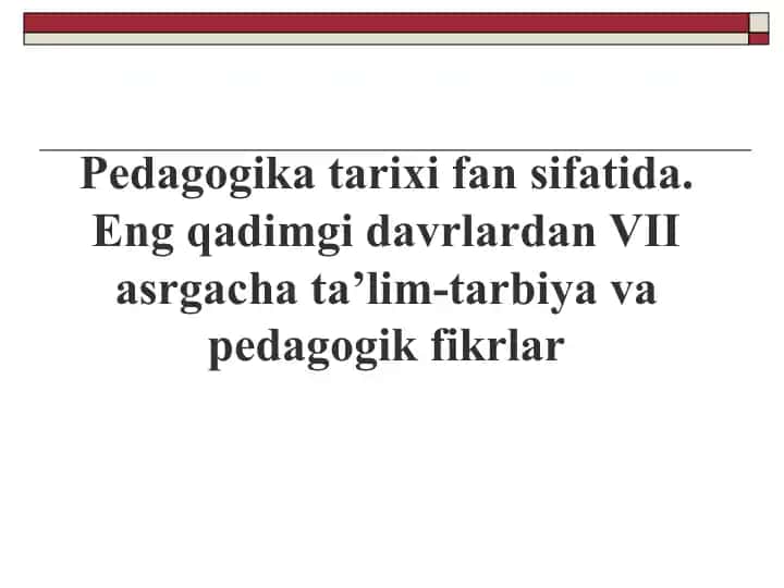 Pedagogika tarixi