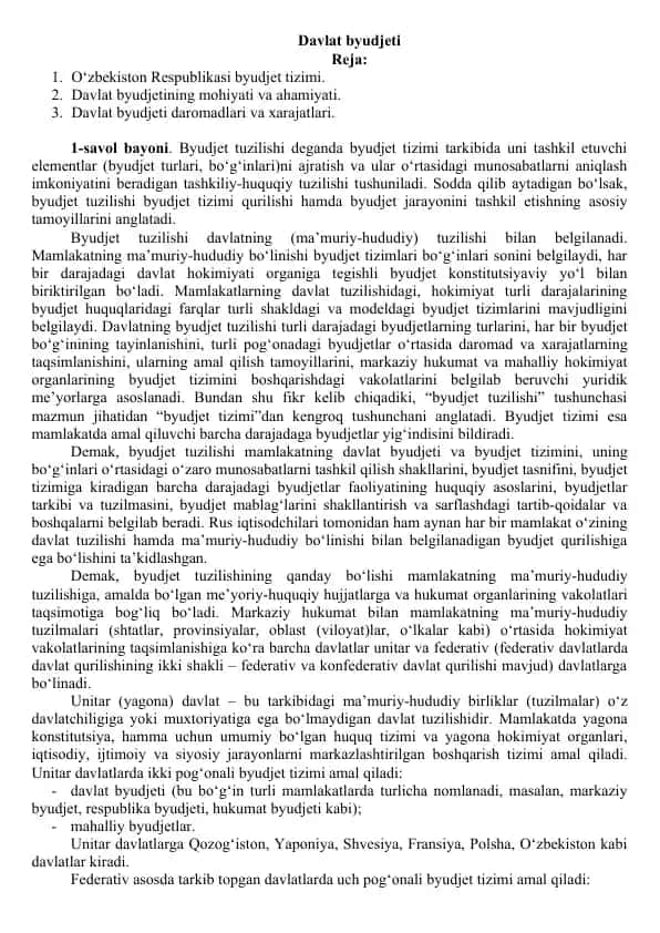 Davlat byudjeti
