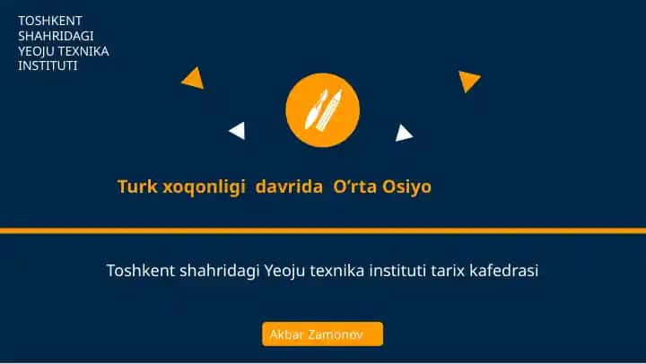 Turk xoqonligi davrida O'rta Osiyo