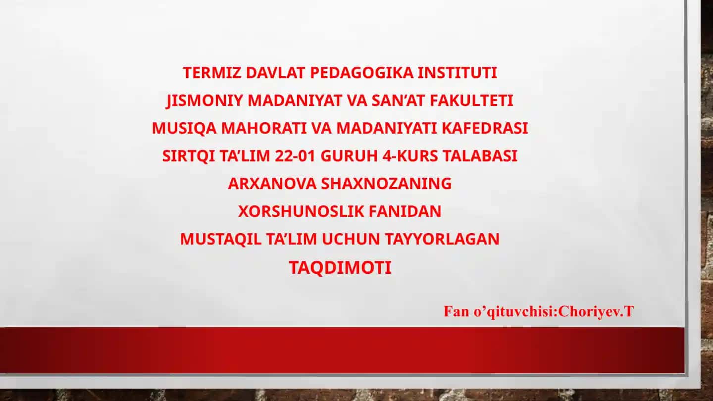 Xor musiqasi ta'limi