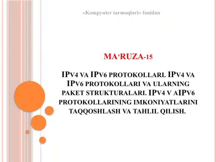 IPv4 va IPv6 protokollari