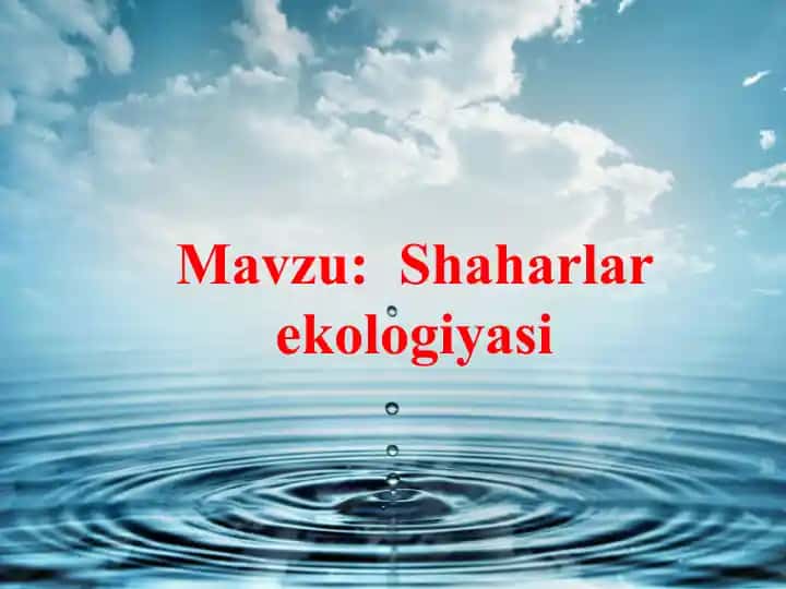 Shaharlar ekologiyasi