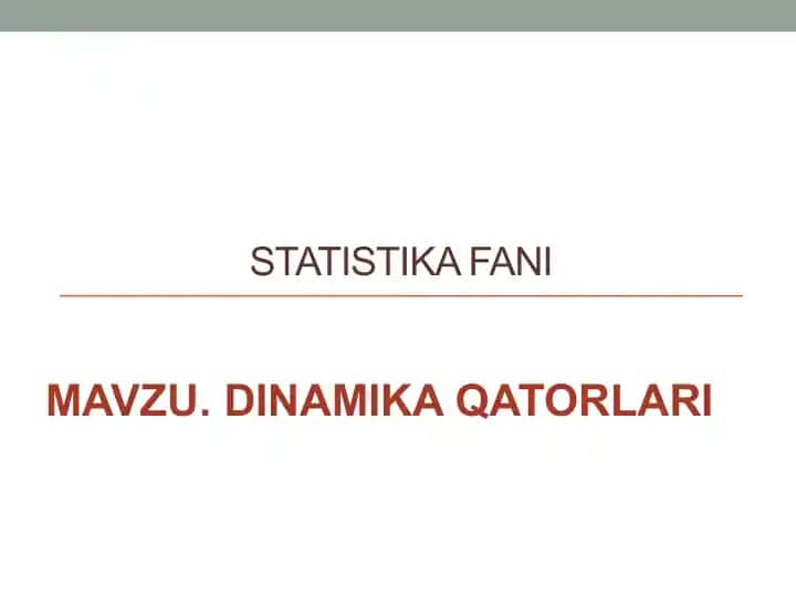 Statistika fani