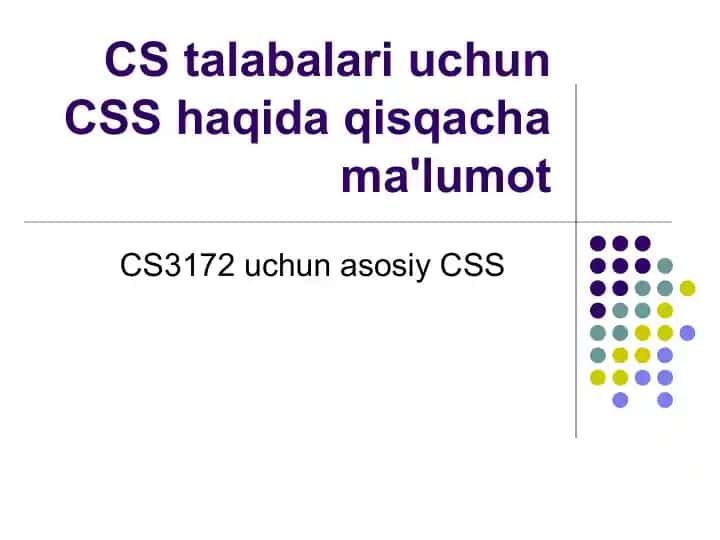 CSS haqida qisqacha ma'lumot