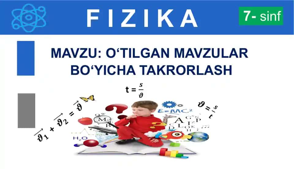 Fizika mavzulari bo'yicha takrorlash