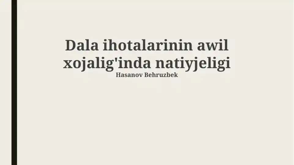 Tamshilatıp suwǵarıwdıń awıl xojalıǵındaǵı nátiyjeliligi