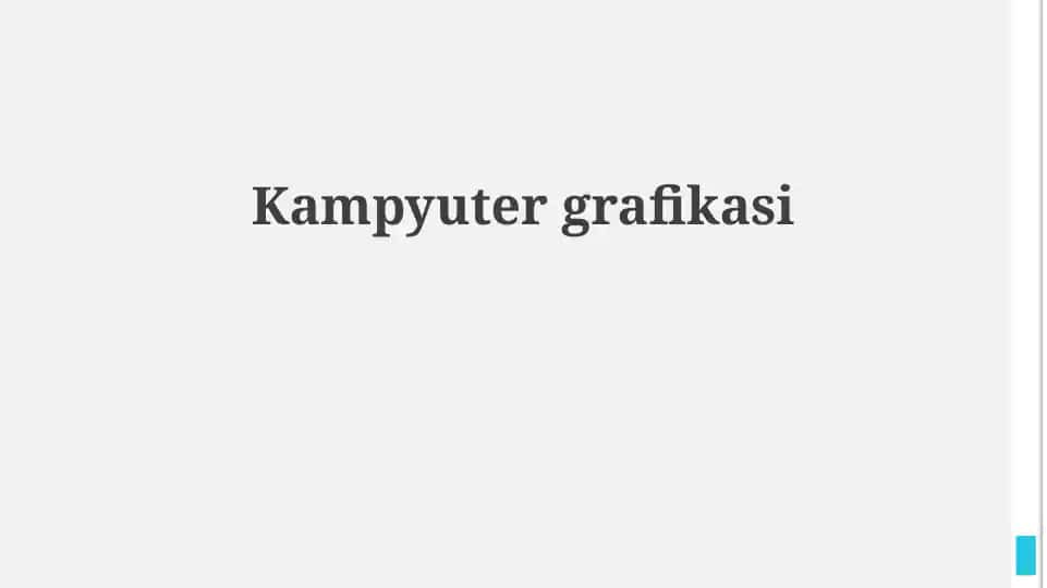 Kompyuter grafikasi asoslari