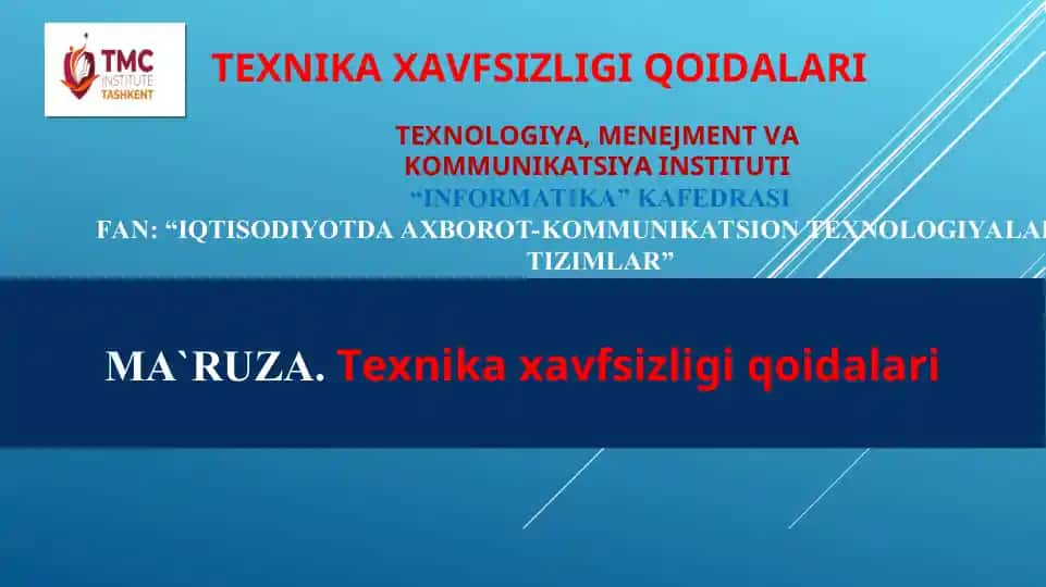 Техника хавфсизлиги қоидалари