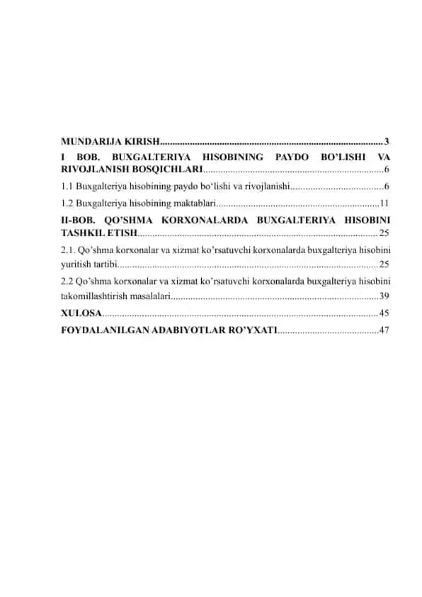 BUXGALTERIYA HISOBINI TASHKIL ETISH