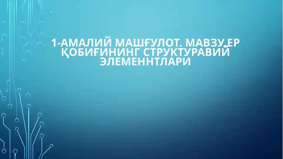 АМАЛИЙ МАШҒУЛОТ. МАВЗУ.Ер қобиғининг структура