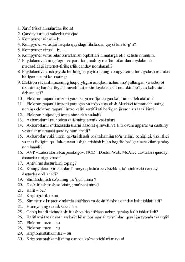Kompyuter viruslari va axborot muhofazasi