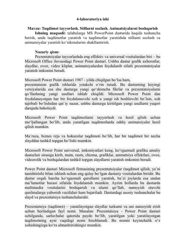 PowerPoint dasturi
