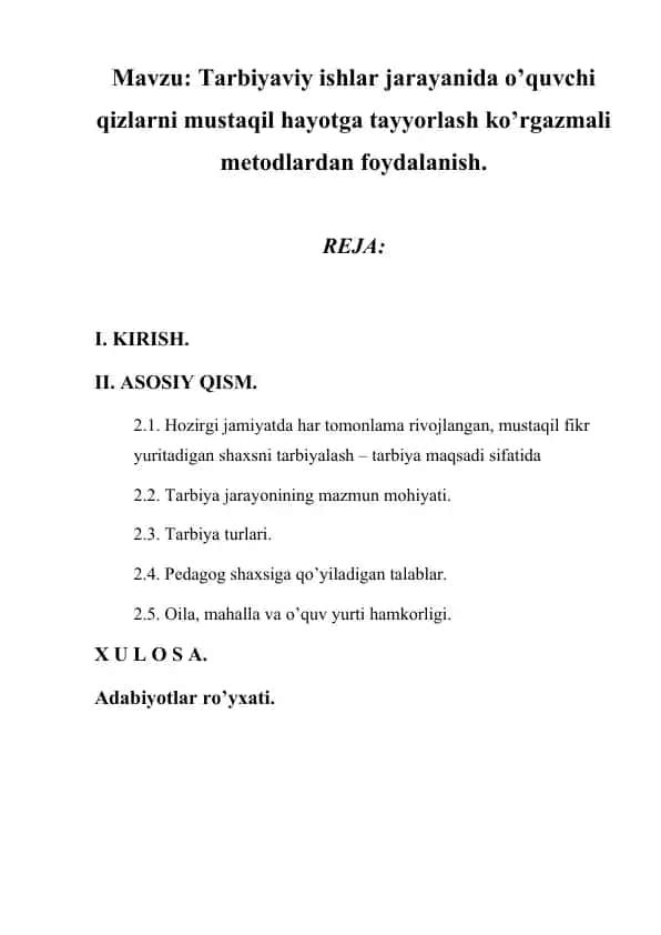 Tarbiya metodlari
