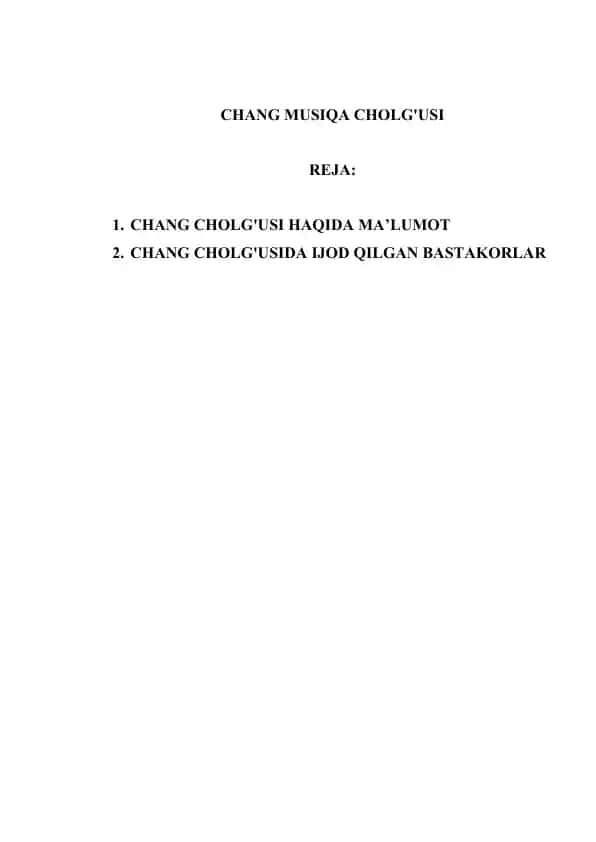 CHANG MUSIQA CHOLG'USI