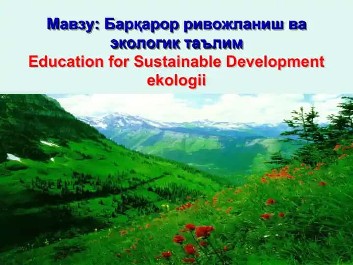 Barqaror rivojlanish va ekologik ta'lim