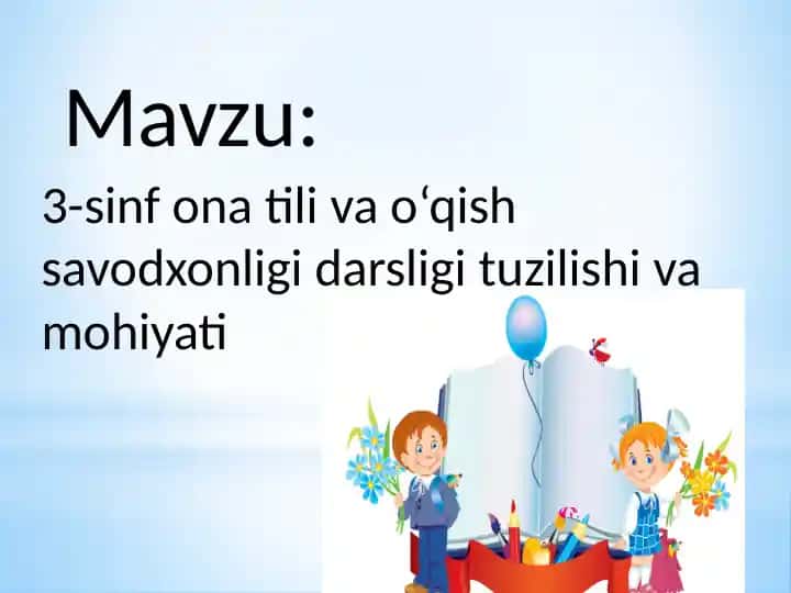 3-sinf ona tili va o‘qish savodxonligi darsligi