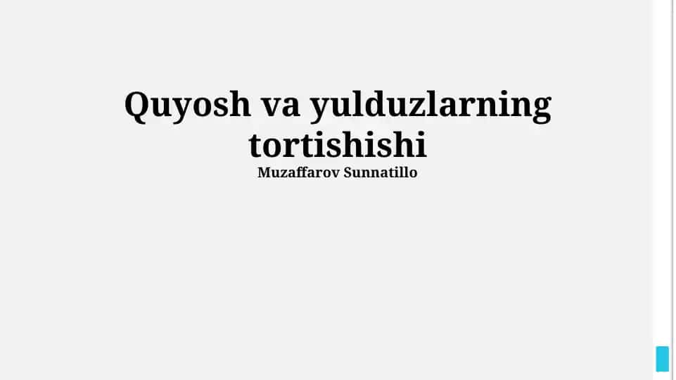 Quyosh va yulduzlarning tortishishi