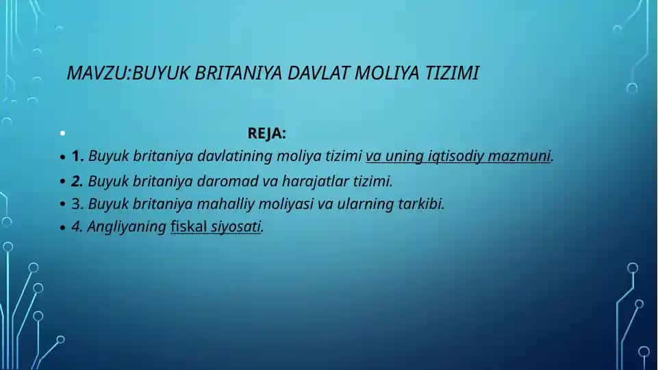 Buyuk Britaniya Davlat Moliya Tizimi