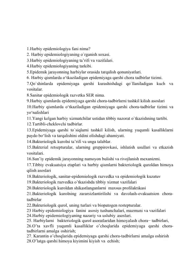 Harbiy epidemiologiya