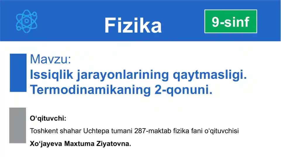 Termodinamikaning 2-qonuni