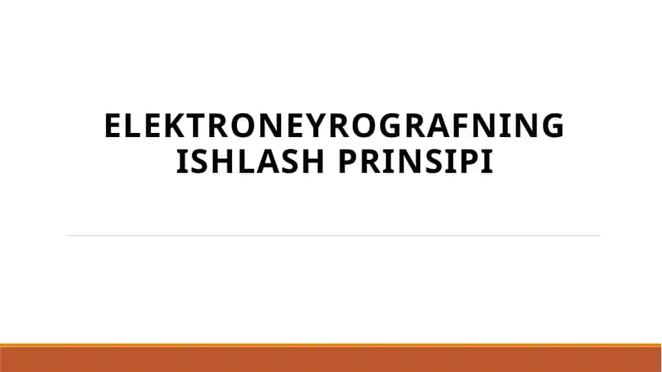 Elektroneyrografning ishlash prinsipi