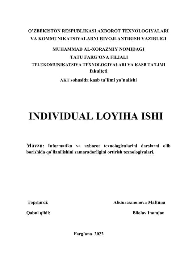Akt sohasida kasb ta’limi yo’nalishi