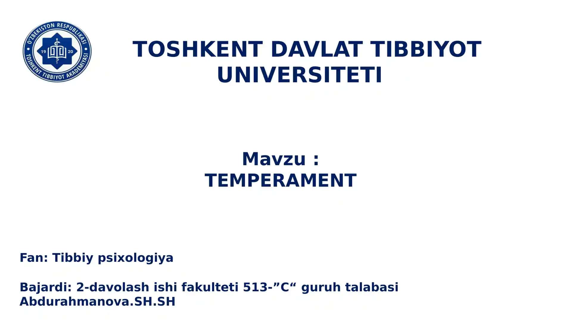 TEMPERAMENT