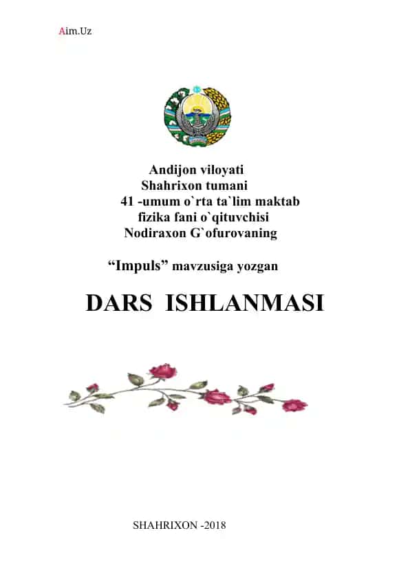 "DARS ISHLANMASI"