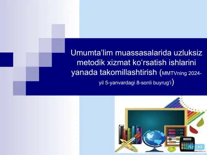 Metodik xizmatlar tashkil qilish